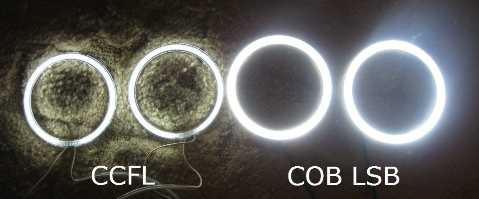 Cветодиодные кластерные COB LSB ангельские глазки 100 мм - 2 шт