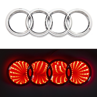 3D логотип Audi (Ауди) с подсветкой 180х60мм красный