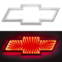 3D логотип Chevrolet (шевроле) 200х65мм с красной подсветкой