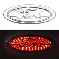 3D логотип Ford (Форд) 145х58мм с красной подсветкой