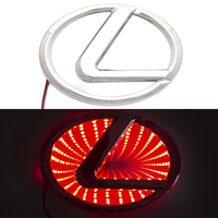 3D логотип Lexus (Лексус) с подсветкой 125х92мм красный