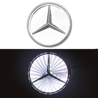 3D логотип Мерседес (Mercedes-Benz) 95х95мм с белой подсветкой