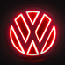 5D логотип Volkswagen (Фольксваген) красный 110мм