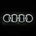 5D логотип Audi (Ауди) 180х60мм белый