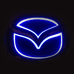 5D логотип Mazda (Мазда) синий 125х100mm