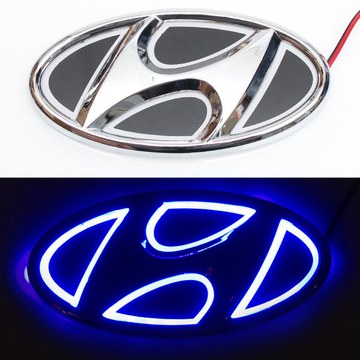 5D логотип Hyundai (Хендай) синий 145х75mm