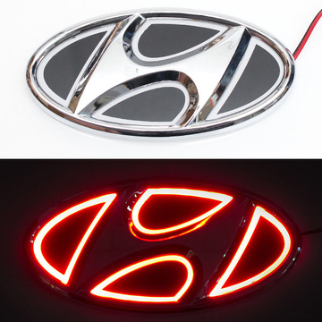 5D логотип Hyundai (Хендай) красный 145х75mm