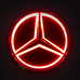 5D логотип Mercedes (Мерседес) красный 95mm