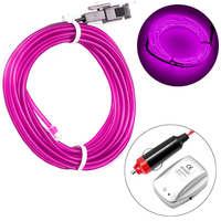 Неоновый светящийся шнур с датчиком звука 3 метра фиолетовый