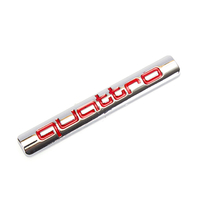 Металлический шильдик Quattro красный хром самоклеющийся