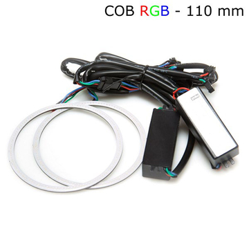 Многоцветные RGB COB ангельские глазки 110 мм - комплект 2 шт