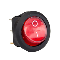 Выключатель с красной подсветкой 12В 16А круглый