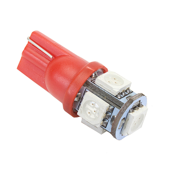 Светодиодная лампа ElectroKot Five SMD5050 5 LED T10 W5W красный 1 шт