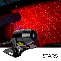 Подсветка потолка авто красная лазерная Звезды