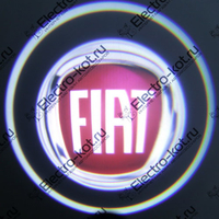 Проектор логотипа Fiat красный Premium 32x19 mm 7W - 2 шт