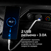 Разъем USB в авто врезной ElectroKot - розетка 2 USB QC3.0 + Type-с быстрая зарядка с кнопкой синяя подсветка