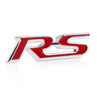 Металлический шильдик RS красный самоклеющийся