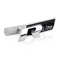 Накладка на решетку радиатора металлический шильдик R-Line хром + черный
