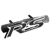 Накладка на решетку радиатора металлический шильдик RS черная