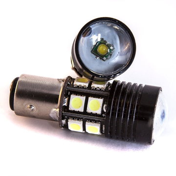 Светодиодная LED лампа 12 SMD 5050 +Cree R5 1157 - BAY15D - P21W/5W 1 шт