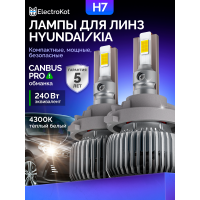 Светодиодные лампы ElectroKot Плазма для Hyundai Kia 4300K H7K 2 шт