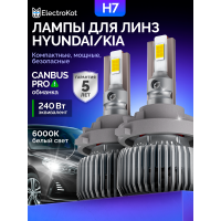Светодиодные лампы ElectroKot Плазма для Hyundai Kia 6000K H7K 2 шт