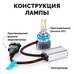Светодиодные LED лампы для авто ElectroKot Plasma белый свет 5000K H11/H8/H9/H16 2 шт