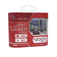 Галогеновые лампы ClearLight Night Laser Vision +200% HB3
