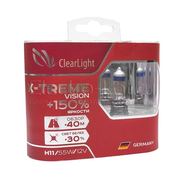 Галогеновые лампы ClearLight X-Treme Vision +150% H7