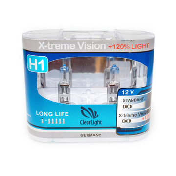 Галогеновые лампы Clearlight X-treme Vision +120% H1