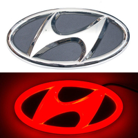 4D логотип Hyundai (Хендай) 130х65 мм красный