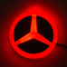 4D логотип Мерседес (Mercedes) 95 мм красный
