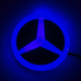 4D логотип Мерседес (Mercedes) 95 мм синий