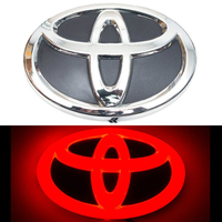 4D логотип Toyota (Тойота) 130х90 мм красный
