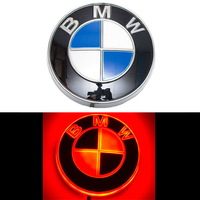 4D логотип BMW (БМВ) 82 мм красный