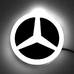 4D логотип Мерседес (Mercedes) 95 мм белый