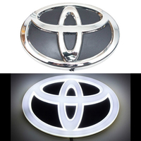 4D логотип Toyota (Тойота) 130х90 мм белый