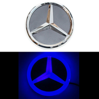 4D логотип Мерседес (Mercedes) 95 мм синий