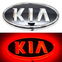 4D логотип KIA (КИА) 130х65 мм красный