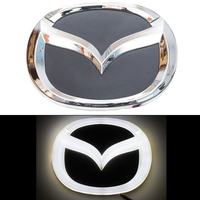 4D логотип Mazda (Мазда) 125х100 мм белый