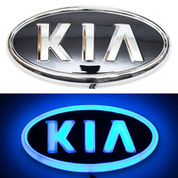 4D логотип KIA (КИА) 130х65 мм синий