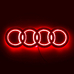 5D логотип Audi (Ауди) 180х60мм Красный