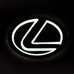 5D логотип Lexus (Лексус) белый 125х90mm