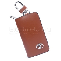 Ключница кожаная коричневая с логотипом Toyota (Тойота)