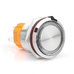 Кнопка с фиксацией антивандальная водонепроницаемая с коннектором 5 pin 12-24В 3А 22 mm - белая подсветка