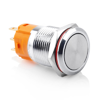 Кнопка переключатель без фиксации антивандальная водонепроницаемая 12-24В 3А 19 mm