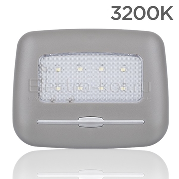 LED плафон подсветки салона беспроводной micro-USB зарядка тёплый свет 3200К серый