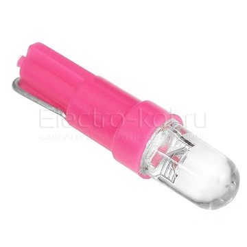 Диодная лампочка LensLight Т5 1 LED розовая