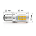 LED лампа двуxцветная габарит-поворот с обманкой ElectroKot DoubleLight 5000K белый + оранжевый BAY15D 2 шт