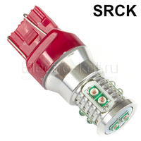 Светодиодная лампа Mini CREE XBD 10 LED 7443 - W21/5W - T20 SRCK красная